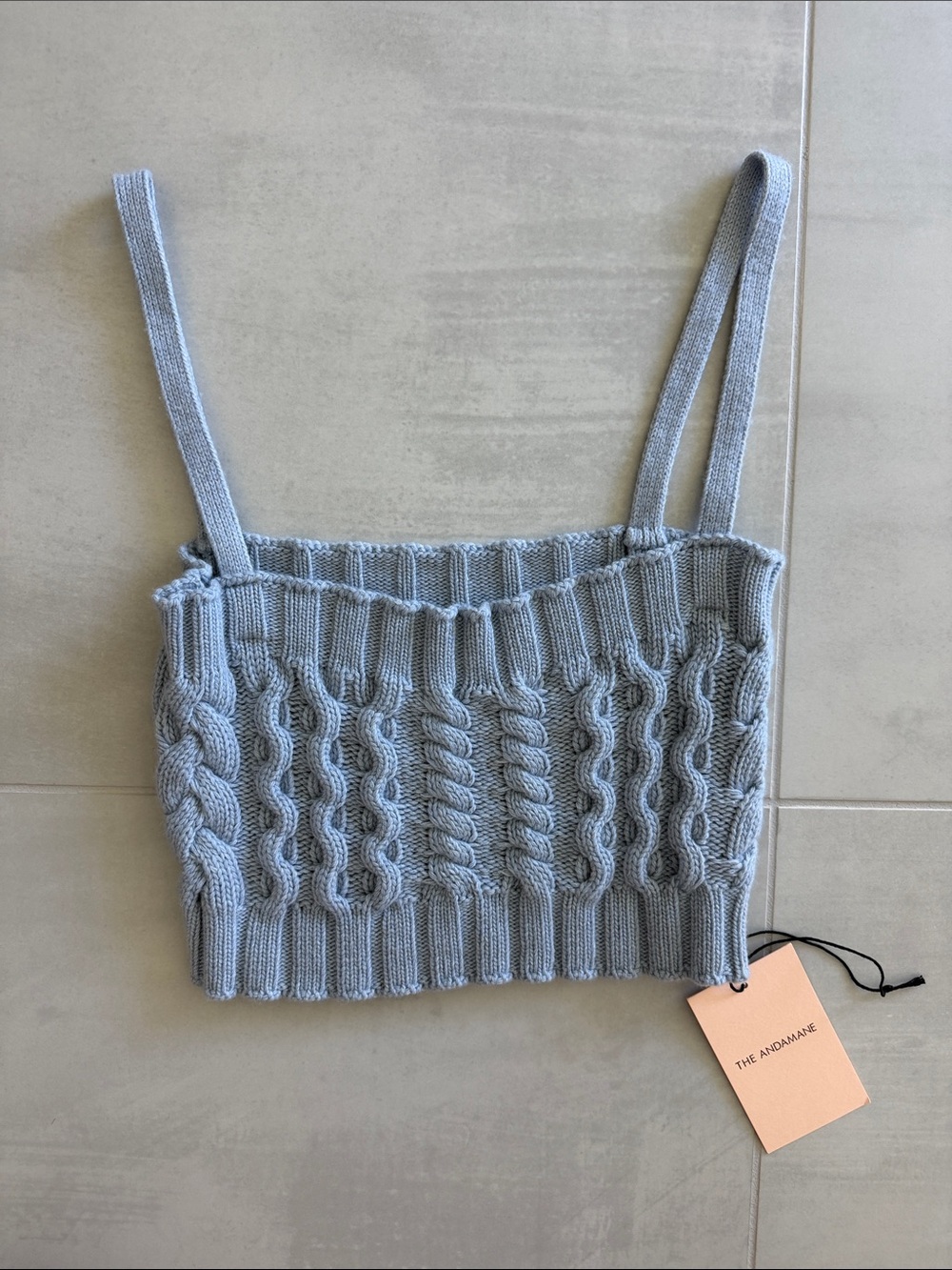 The Andamane Blue Cable-Knit Tank Top